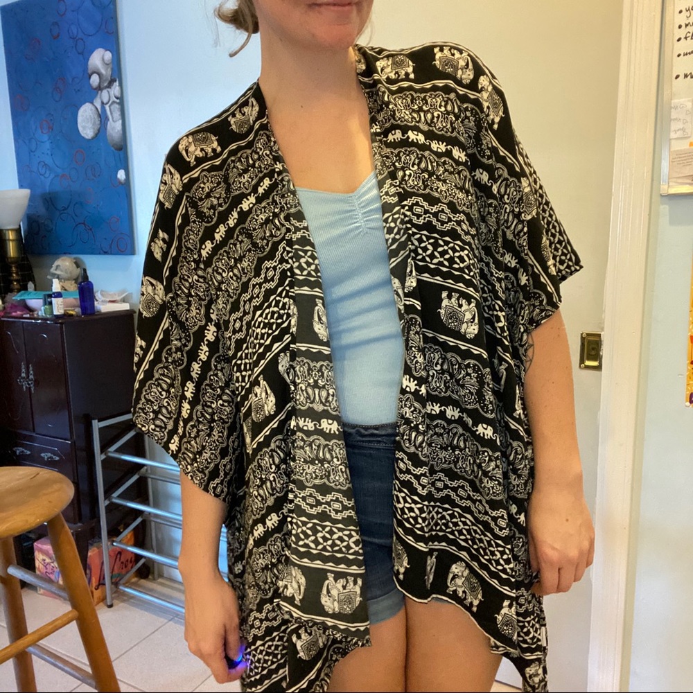 Elephant Pattern Open Front Top